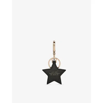 SMYTHSON WOMENS BLACK STAR LEATHER KEYRING