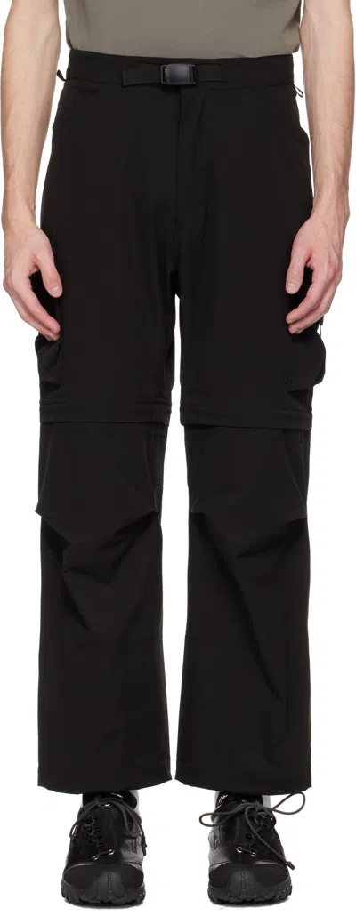 SNOW PEAK BLACK TONED TROUT EDITION CONVERTIBLE CARGO PANTS