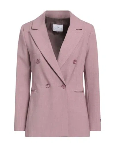 SOALLURE SOALLURE WOMAN BLAZER MAUVE SIZE 10 POLYESTER, VISCOSE, ELASTANE