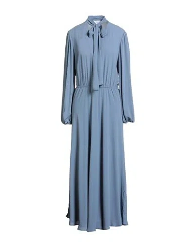 SOALLURE SOALLURE WOMAN MAXI DRESS SLATE BLUE SIZE 10 POLYESTER