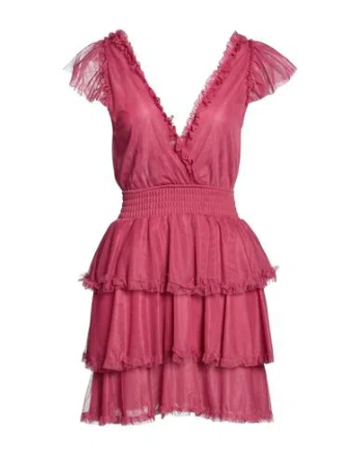 SOALLURE SOALLURE WOMAN MINI DRESS MAUVE SIZE 6 POLYAMIDE