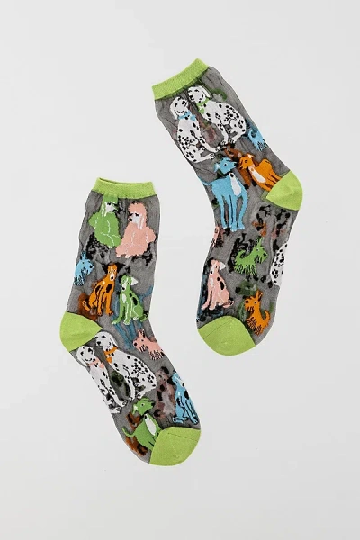 SOCK CANDY DOPAMINE DOGS BLACK SHEER SOCK, WOMEN'S AT URBAN OUTFITTERS
