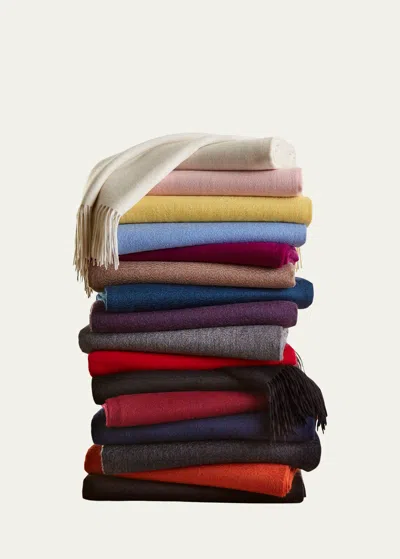 SOFIA CASHMERE FRINGED CASHMERE THROW