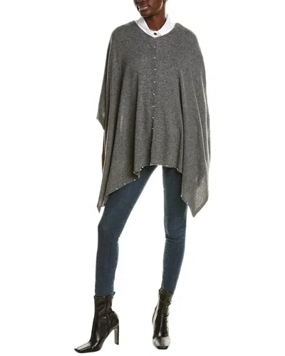 SOFIACASHMERE PEARL TRIM WOOL & CASHMERE-BLEND PONCHO
