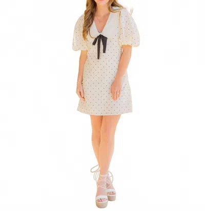 SOFIE THE LABEL ALYS POLKA DOT DRESS IN WHITE