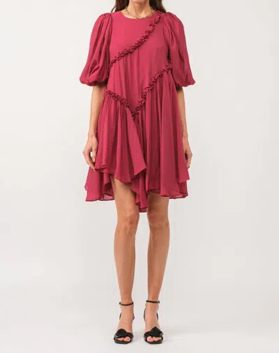 SOFIE THE LABEL IZZY ASYMMETRICAL DRESS IN COGNAC