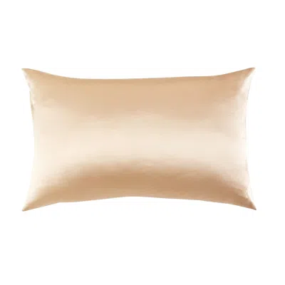 SOFT STROKES SILK LUXURY PURE MULBERRY SILK PILLOWCASE - KING SIZE - DRAPE COLLECTION NEUTRALS IN CHAMPAGNE
