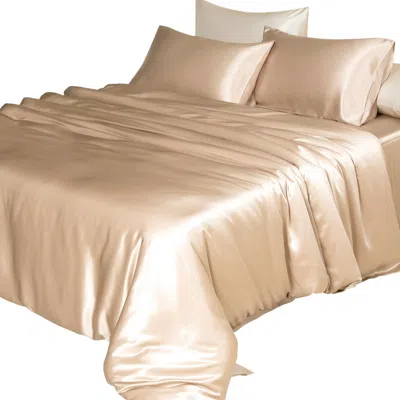 SOFT STROKES SILK NEUTRALS PURE MULBERRY SILK - DUVET COVER - QUEEN SIZE - BEIGE
