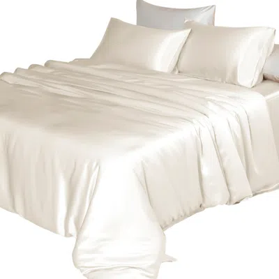 SOFT STROKES SILK WHITE PURE MULBERRY SILK - DUVET COVER - KING SIZE - IVORY