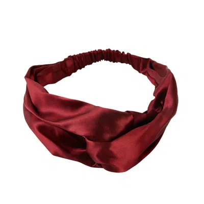 SOFT STROKES SILK WOMEN'S RED PURE MULBERRY SILK TURBAN STYLE HEADBAND - SET OF TWO - BURGUNDY