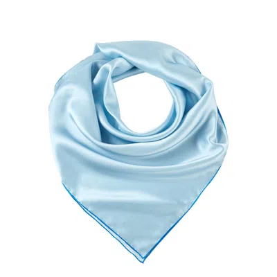 SOFT STROKES SILK WOMEN'S WHITE PURE SILK SCARF GLACIER SOLID COLOUR COLLECTION ICE BLUE SMALL
