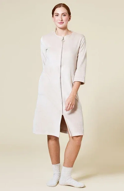 SOFTIES SOFTIES SERENITY 3/4 SLEEVE SHORT ZIP ROBE