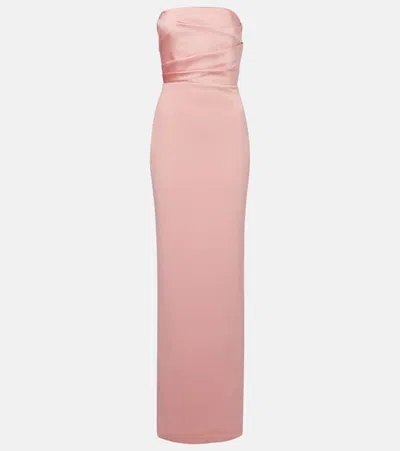 SOLACE LONDON AFRA CRÊPE AND SATIN BUSTIER GOWN
