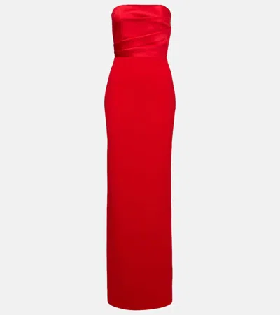SOLACE LONDON AFRA SATIN-TRIMMED GOWN