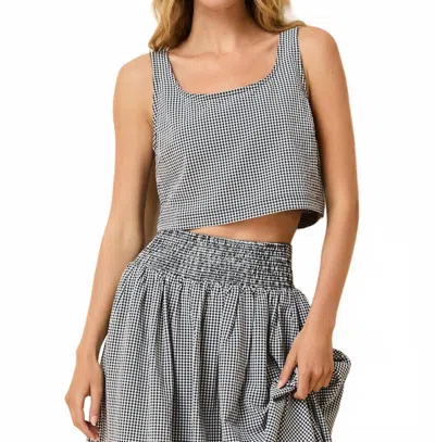 SOLID & STRIPED ANISE CROP TOP IN NOIR GINGHAM