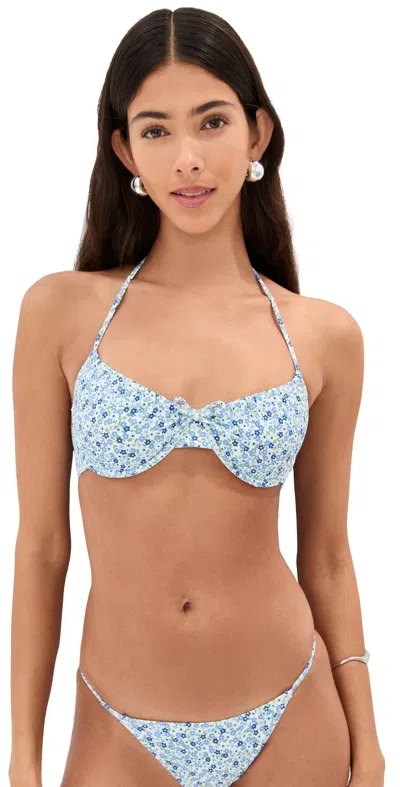 SOLID & STRIPED X SUMMER I TURNED PRETTY THE LOLITA BIKINI TOP BABY DITSY FLORAL