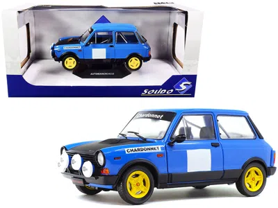 SOLIDO 1980 AUTOBIANCHI A112 ABARTH BLUE "CHARDONNET" RALLY CAR 1/18 DIECAST MODEL CAR BY SOLIDO