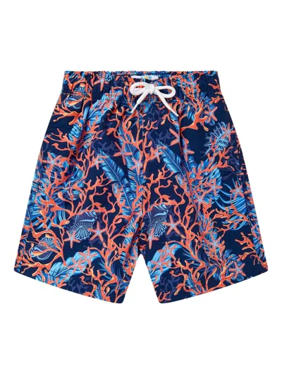 SOLISWIM CORAL-PRINT SWIM SHORTS
