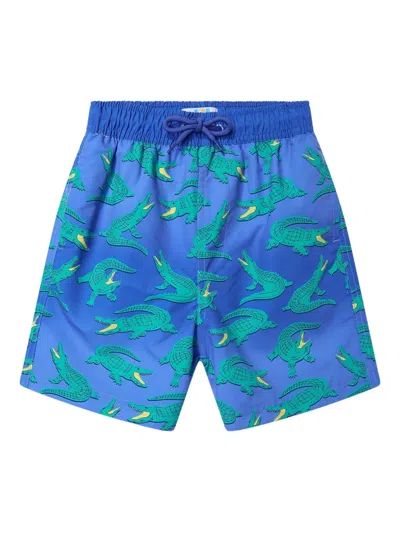 SOLISWIM CROCODILE-PRINT SWIM SHORTS