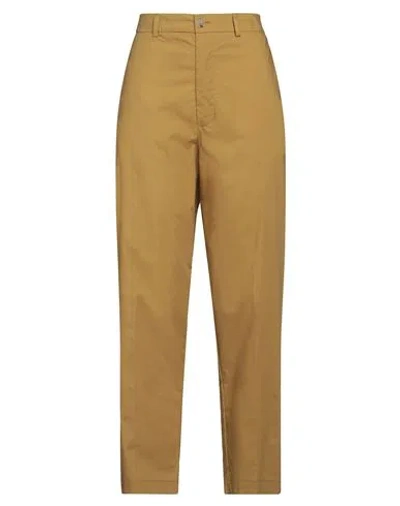 SOLOTRE SOLOTRE WOMAN PANTS MUSTARD SIZE 8 COTTON