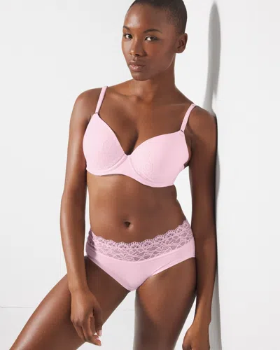 SOMA EMBRACEABLE PERFECT COVERAGE CONVERTIBLE BRA WITH LACE BACK IN PINK SIZE 40D | SOMA WOMEN'S BRAS