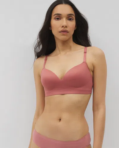 SOMA ENBLISS LUXE WIRELESS BRA WITH LACE BACK IN PINK SIZE 32DD | SOMA WOMEN'S BRAS