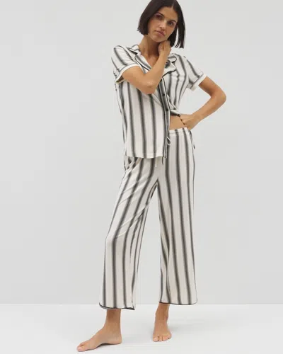 SOMA WOMEN'S COOL NIGHTS PIPED CROP PAJAMA PANTS IN IVORY SIZE MEDIUM | SOMA MOTHER'S DAY PAJAMAS