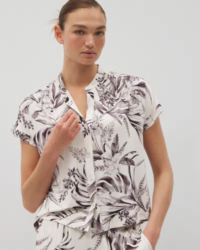 SOMA WOMEN'S COOL NIGHTS SHORT SLEEVE PAJAMA TOP IN IVORY SIZE 2XL | SOMA PAJAMA SETS