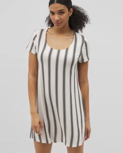 SOMA WOMEN'S COOL NIGHTS SHORT SLEEVE SCOOP NECK NIGHTGOWN IN IVORY SIZE 2XL | SOMA