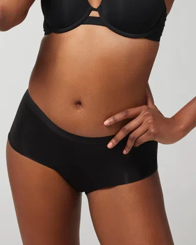 SOMA WOMEN'S COTTON BOYSHORT PANTY IN BLACK SIZE LARGE | SOMA