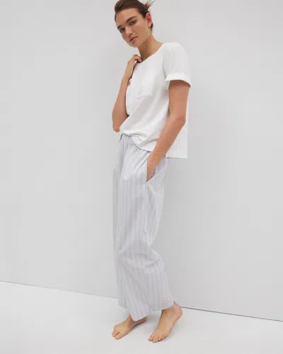 SOMA WOMEN'S COTTON POPLIN PAJAMA PANTS IN BLUE SIZE LARGE | SOMA MOTHER'S DAY PAJAMAS