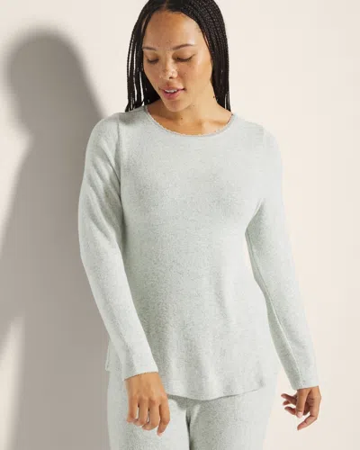 SOMA WOMEN'S FUZZY PLUSH LONG SLEEVE TOP IN GREEN SIZE 2XL | SOMA PAJAMA SETS