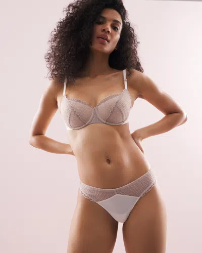 SOMA WOMEN'S EMBROIDERED THONG IN IVORY SIZE 2XL | SOMA'S SEXIEST LINGERIE