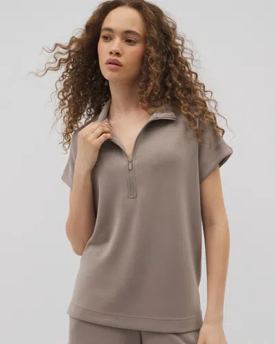 SOMA WOMEN'S LUXE MODAL QUARTER ZIP TOP IN GRAY SIZE 2XL | SOMA GIFTS FOR MOM