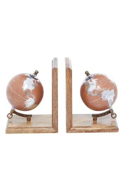 SONOMA SAGE HOME SONOMA SAGE HOME BROWN WOOD GLOBE BOOKENDS