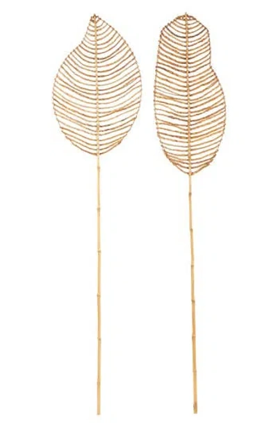 SONOMA SAGE HOME SONOMA SAGE HOME SET OF 2 NATURAL BAMBOO WOOD LEAF TWIGS