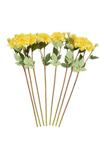 SONOMA SAGE HOME SONOMA SAGE HOME SET OF EIGHT YELLOW DAHLIA ARTIFICIAL FLOWERS