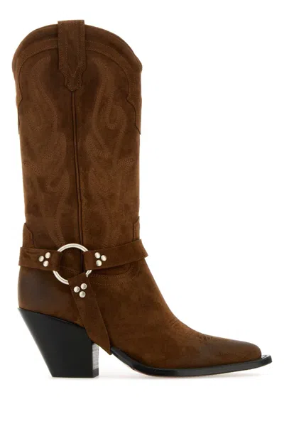 SONORA SONORA BROWN SUEDE SANTA FE BELT BOOTS