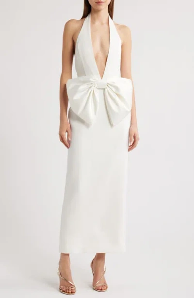 SONYA MODA SONYA MODA ANNIQUE BOW PLUNGE COCKTAIL DRESS