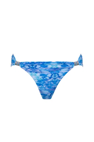 SOPHIA ALEXIA WOMEN'S BLUE SEA DREAM FIJI FOLD BIKINI BOTTOM