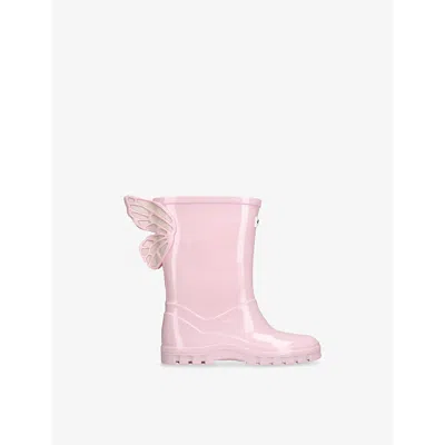 SOPHIA WEBSTER PINK KIDS' BUTTERFLY-EMBELLISHED RUBBER WELLINGTON BOOTS EUR 24 / 7 UK
