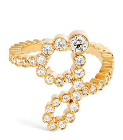 SOPHIE BILLE BRAHE YELLOW GOLD AND DIAMOND ENSEMBLE 'G' RING