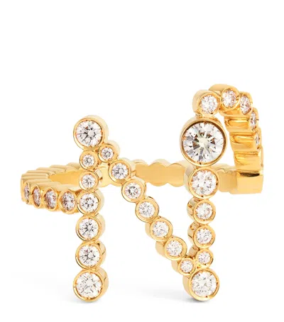 SOPHIE BILLE BRAHE YELLOW GOLD AND DIAMOND ENSEMBLE ‘N' RING