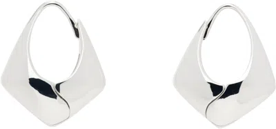 SOPHIE BUHAI SILVER LARGE PYRAMID HOOP EARRINGS