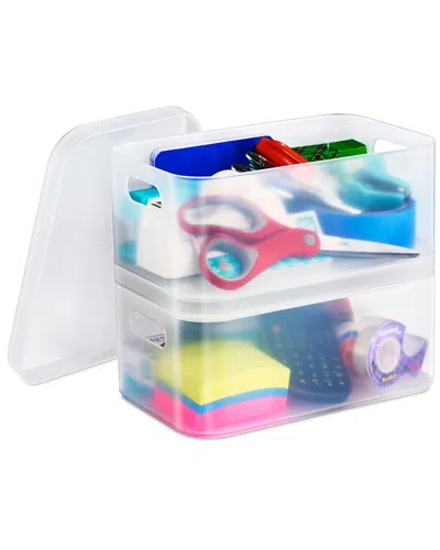 SORBUS SORBUS PACK OF 2 STACKABLE PLASTIC BINS WITH HANDLES