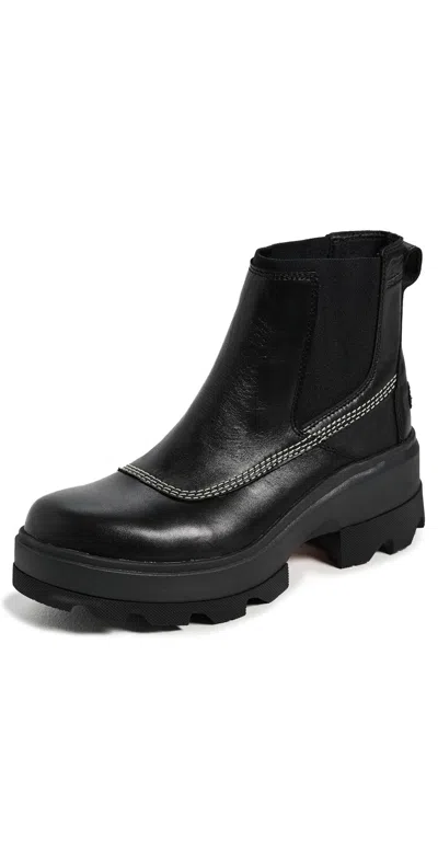 SOREL JOAN CHELSEA BOOTS BLACK/BLEACHED CERAMIC