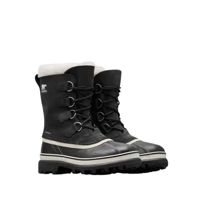SOREL WOMEN'S CARIBOU WP WINTER BOOTS IN BLACK/STONE