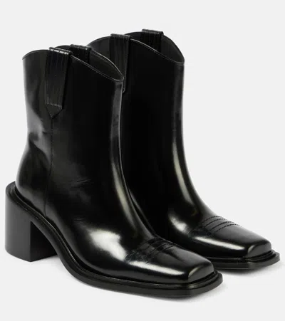 SOULIERS MARTINEZ POLISHED LEATHER ANKLE BOOTS