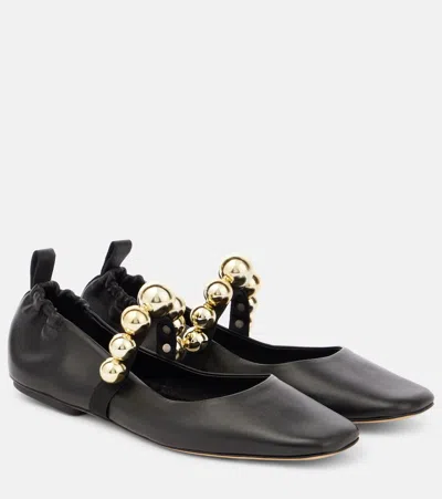 SOULIERS MARTINEZ FLAMENCA LEATHER MARY JANE FLATS