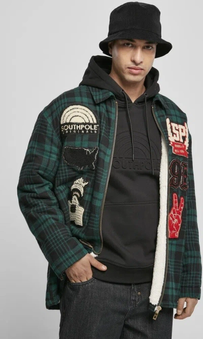 SOUTHPOLE SOUTHPOLE JACKE FLANNEL APPLICATION SHIRT JACKET DARKFRESHGREEN